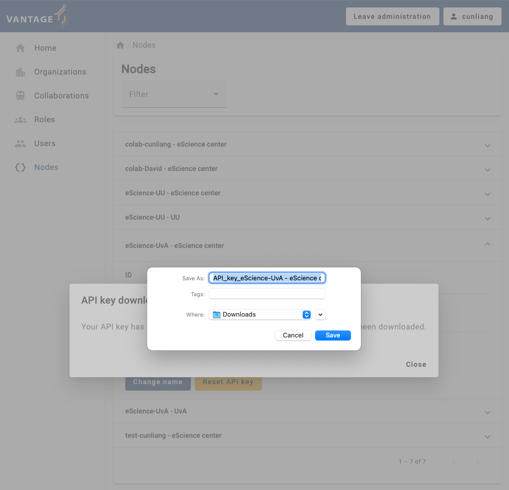 Download new API key
